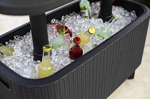 Keter Bevy BAR Cocktail Table, Polypropylene, Anthracite Grey