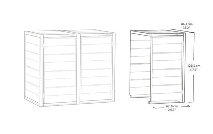 240L Bin Hideaway Extension - Grey