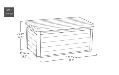 Cortina 570L Storage Box - Grey